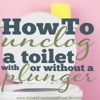 unclog a toilet, easy way to unclog a toilet, how to unclog a toilet if you don't have a plunger