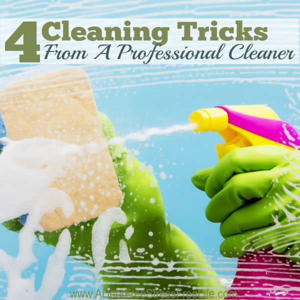 Is cleaning taking you all day? Learn the 4 cleaning tricks professional cleaners use to make cleaning fast and easy. You'll be done cleaning in no time!
