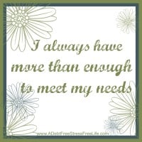 I always have more than enought to meet my needs.