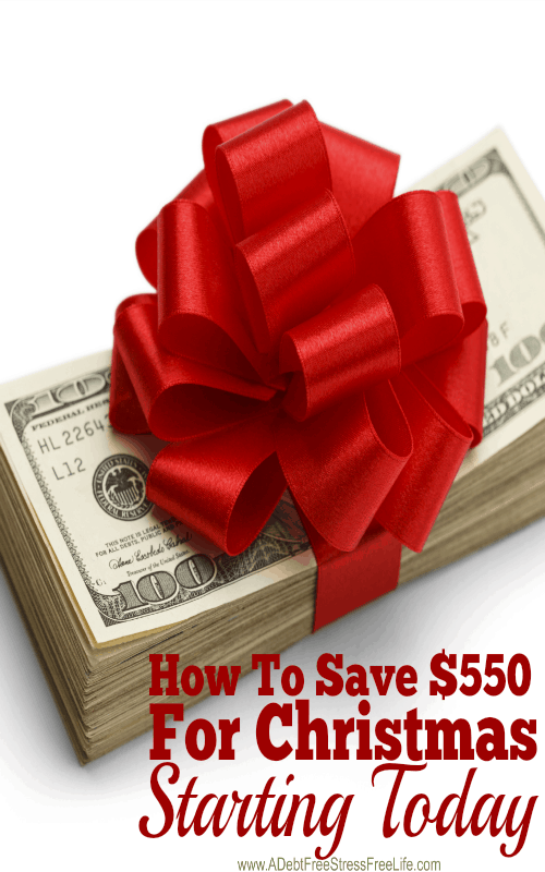 Need to save $550 for your holiday budget? It's easy with my super simple plan. Learn how easy it really is to save money for Christmas. #Christmas #giftgiving #debt #money