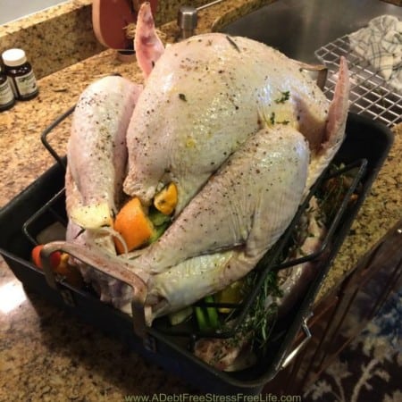 How To Cook A Moist And Delicious Turkey A Mess Free Life   Turkey Ready For The Oven 450x450 