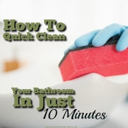 This quick 10-minute bathroom clean up was all I needed to keep my bathroom sparkling clean on the days where it needed a little clean me up but not a deep and thorough cleaning. I started using this method after I deeped cleaned my bathroom, and now it easily stays clean. Best part? I’m not spending hours upon hours scrubbing anymore!