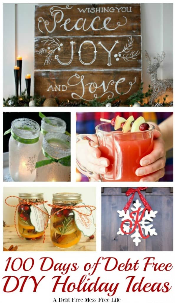 Visit our 100 Days of Debt Free DIY Holiday Ideas for more recipes, decorating ideas, crafts, homemade gift ideas holiday budget tips and much more! 100 Days of Christmas Cheer that won't break the bank!