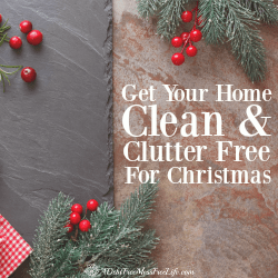 Christmas is coming! Now is the time to get your home clean and organized before the holiday rush! Give your family the gift of a clean and clutter free home!