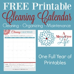 Cleaning, organizing, home maintenance Calendar