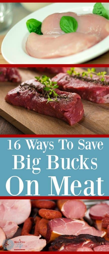 Looking for tips to stretch your families food budget? These 16 ideas will have you saving big bucks on meat, chicken and poultry! |Frugal Living | Grocery Store | Meal Planning 