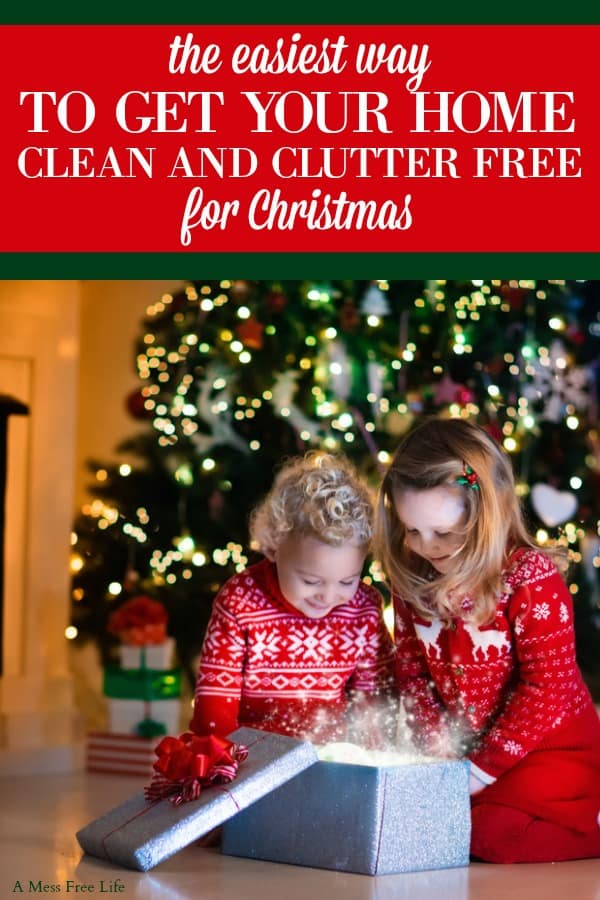 It's that time of year to start thinking about holiday cleaning. Get your home clean and clutter free for Christmas by using my three-step approach. Declutter, clean and maintain your way into the holidays with this easy to follow schedule. Grab our free Christmas Guide for the printable checklist. #holidaycleaning #holidaycleaningchecklist #freeprintable #cleaningtips